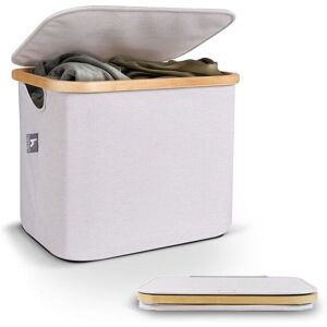HENNEZ 15924 Contenedor de almacenamiento para baño de bambú - Beige HENNEZ 15924 Contenedor de almacenamiento para baño de bambú - Beige
