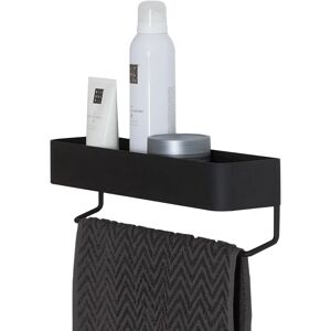 Sealskin Brix Wall-mounted Towel Rack with Shelf - Black Sealskin Brix Wall-mounted Towel Rack with Shelf - Black