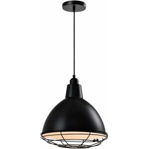 Industriele Hanglamp QUVIO - Stalen rooster - 32cm - Zwart Industriele Hanglamp QUVIO - Stalen rooster - 32cm - Zwart