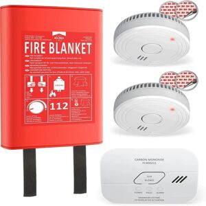 Kit de Sécurité à Domicile Elro FF0404 avec Détecteurs de Fumée et CO - Couverture Ignifuge Kit de Sécurité à Domicile Elro FF0404 avec Détecteurs de Fumée et CO - Couverture Ignifuge