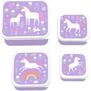 A Little Lovely Company Lila Einhorn Brotdosen-Set - Lunchbox-Set A Little Lovely Company Lila Einhorn Brotdosen-Set - Lunchbox-Set