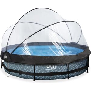 Basen EXIT Stone ø360x76cm - Pompa i filtr, Szary - Basen Basen EXIT Stone ø360x76cm - Pompa i filtr, Szary - Basen