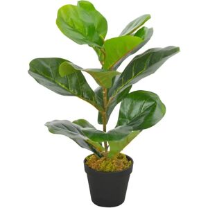 vidaXL Artificial Plant Fiddle Leaves with Pot Green - Artificial Plant vidaXL Artificial Plant Fiddle Leaves with Pot Green - Artificial Plant
