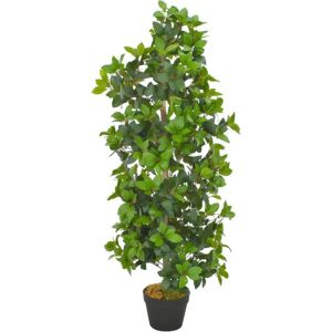 vidaXL Artificial Laurel Tree with Pot Green 120cm - Artificial Tree vidaXL Artificial Laurel Tree with Pot Green 120cm - Artificial Tree