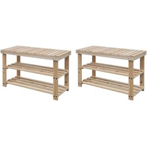 vidaXL 2-in-1 Shoe Rack with Bench - Wooden Storage Furniture vidaXL 2-in-1 Shoe Rack with Bench - Wooden Storage Furniture