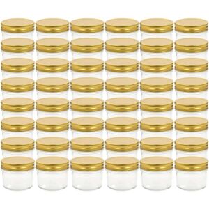 vidaXL Glass Jam Jars with Gold Lid 48 pcs - Jam jars vidaXL Glass Jam Jars with Gold Lid 48 pcs - Jam jars