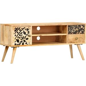 vidaXL Solid Mango Wood TV Cabinet - Industrial Style Compact Storage vidaXL Solid Mango Wood TV Cabinet - Industrial Style Compact Storage