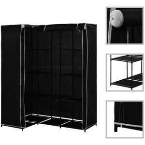 vidaXL Eckschrank Schwarz 130x87x169 cm - Kleiderschrank vidaXL Eckschrank Schwarz 130x87x169 cm - Kleiderschrank