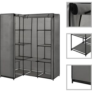 vidaXL Corner Wardrobe Grey - Space-saving Storage Organizer for Clothes & Shoes vidaXL Corner Wardrobe Grey - Space-saving Storage Organizer for Clothes & Shoes