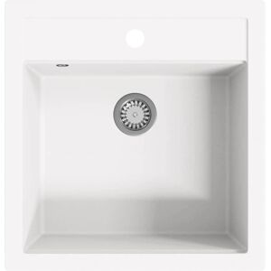 vidaXL Granite Kitchen Sink Single Basin White - Kitchen Sink vidaXL Granite Kitchen Sink Single Basin White - Kitchen Sink
