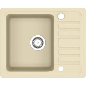 vidaXL Granite Kitchen Sink Single Basin Beige - Kitchen Sink vidaXL Granite Kitchen Sink Single Basin Beige - Kitchen Sink