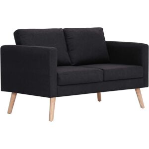 VIDAXL - Elegantes 2er Stoffsofa in Schwarz VIDAXL - Elegantes 2er Stoffsofa in Schwarz