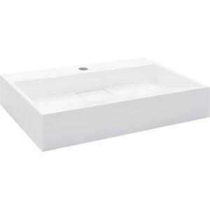 vidaXL White Mineral Cast Bathroom Sink - 60x38x11cm Wash Basin vidaXL White Mineral Cast Bathroom Sink - 60x38x11cm Wash Basin