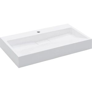 vidaXL White Mineral Cast/Marble Cast Wash Basin - Wash Basin vidaXL White Mineral Cast/Marble Cast Wash Basin - Wash Basin