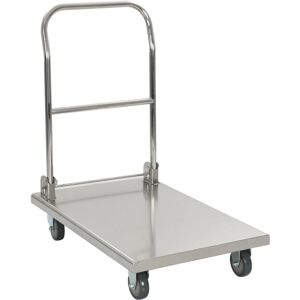 vidaXL Platform Wagon Silver Stainless Steel Transport wagons Hand Trolleys - Platform Wagon vidaXL Platform Wagon Silver Stainless Steel Transport wagons Hand Trolleys - Platform Wagon