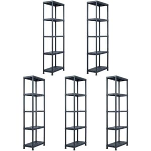 vidaXL Storage Rack - 5 Shelves - Black - Storage Rack vidaXL Storage Rack - 5 Shelves - Black - Storage Rack