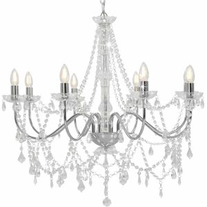 vidaXL Kronleuchter mit Kristallperlen Silber 8x E14 - Deckenlampe vidaXL Kronleuchter mit Kristallperlen Silber 8x E14 - Deckenlampe