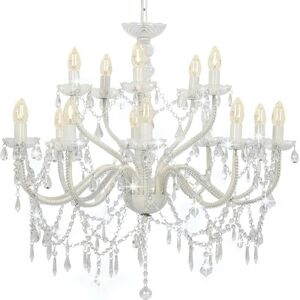 vidaXL Chandelier 2-layer White 15xE14 Bulbs Hanging Lamp Pendant Lighting - Chandelier vidaXL Chandelier 2-layer White 15xE14 Bulbs Hanging Lamp Pendant Lighting - Chandelier