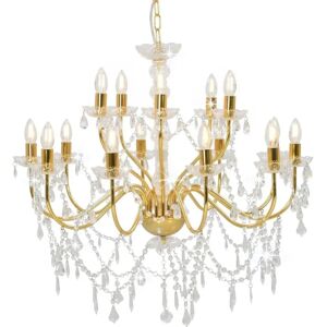 vidaXL Lustre en Cristal 2 niveaux Doré E14 - Lampe de plafond - Publicité vidaXL Lustre en Cristal 2 niveaux Doré E14 - Lampe de plafond - Publicité