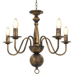vidaXL Chandelier Antique Black 5xE14 Bulbs Hanging Lamp Pendant Lighting - Chandelier vidaXL Chandelier Antique Black 5xE14 Bulbs Hanging Lamp Pendant Lighting - Chandelier