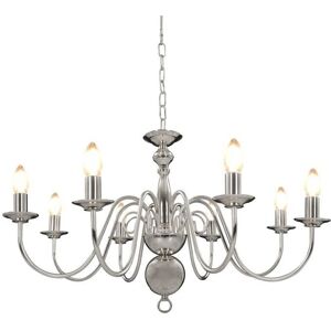 vidaXL Silber Kronleuchter 8xE14 Glühbirnen Deckenpendel Wohnzimmerlampe vidaXL Silber Kronleuchter 8xE14 Glühbirnen Deckenpendel Wohnzimmerlampe