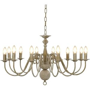 vidaXL Antique White 12xE14 Bulb Chandelier - Ceiling Light vidaXL Antique White 12xE14 Bulb Chandelier - Ceiling Light