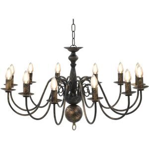 vidaXL Antique Black 12xE14 Chandelier - Pendant Lighting vidaXL Antique Black 12xE14 Chandelier - Pendant Lighting