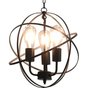 vidaXL Black Sphere Hanging Lamp - E27 Socket - Interior Decor vidaXL Black Sphere Hanging Lamp - E27 Socket - Interior Decor