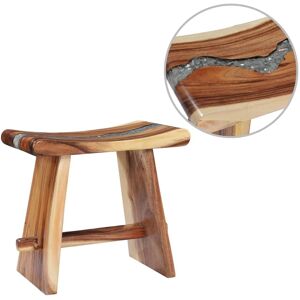 vidaXL Scaun solid din lemn de Suar și poliuretan - Multicolor vidaXL Scaun solid din lemn de Suar și poliuretan - Multicolor