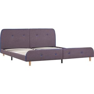 vidaXL Bed Frame Taupe Fabric 160x200cm Upholstered Double Bedroom Furniture vidaXL Bed Frame Taupe Fabric 160x200cm Upholstered Double Bedroom Furniture