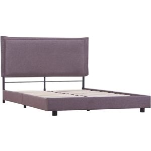 vidaXL Bed Frame Taupe Fabric 140x200cm Upholstered Double Bedroom Furniture vidaXL Bed Frame Taupe Fabric 140x200cm Upholstered Double Bedroom Furniture