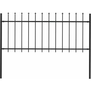 vidaXL Clôture de jardin en acier avec pointe à lance 1,7x0,8 m noir - Publicité vidaXL Clôture de jardin en acier avec pointe à lance 1,7x0,8 m noir - Publicité