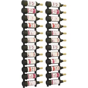 vidaXL Wall Wine Rack Black 2 pcs - Wall Wine Rack vidaXL Wall Wine Rack Black 2 pcs - Wall Wine Rack