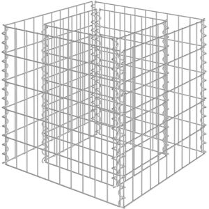 vidaXL Galvanized Steel 50x50x50cm Gabion Raised Bed - Garden Furniture vidaXL Galvanized Steel 50x50x50cm Gabion Raised Bed - Garden Furniture