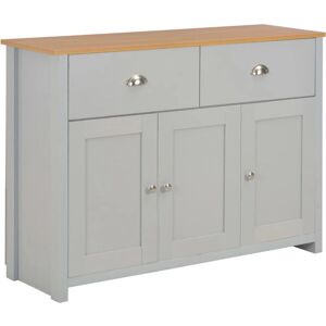 vidaXL 112x35x81 cm Buffet Gris et Bois Naturel - Sideboard - Publicité vidaXL 112x35x81 cm Buffet Gris et Bois Naturel - Sideboard - Publicité