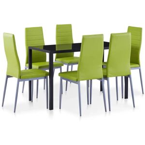 vidaXL 7-teiliges Esszimmer-Set - Modernes Glasdesign vidaXL 7-teiliges Esszimmer-Set - Modernes Glasdesign