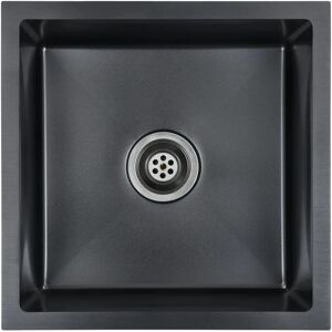 vidaXL Handmade Kitchen Sink - Black Stainless Steel Under-mount Basin vidaXL Handmade Kitchen Sink - Black Stainless Steel Under-mount Basin