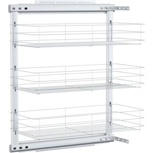 vidaXL 3-Tier Silver Kitchen Wire Basket - 47x25x56cm Storage Organizer vidaXL 3-Tier Silver Kitchen Wire Basket - 47x25x56cm Storage Organizer