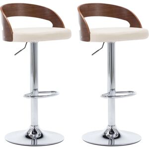 VidaXL 283145 Höhenverstellbarer Barhocker - Creme und Dunkelbraun - Modernes Design VidaXL 283145 Höhenverstellbarer Barhocker - Creme und Dunkelbraun - Modernes Design
