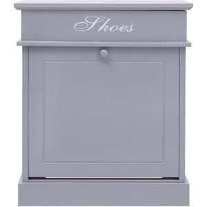 vidaXL Grey Paulownia Wood Shoe Cabinet - 50x28x58 cm vidaXL Grey Paulownia Wood Shoe Cabinet - 50x28x58 cm