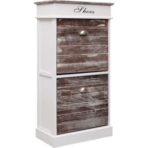 vidaXL Shoe Cabinet Brown 98cm Paulownia Wood Footwear Rack Storage Organiser vidaXL Shoe Cabinet Brown 98cm Paulownia Wood Footwear Rack Storage Organiser