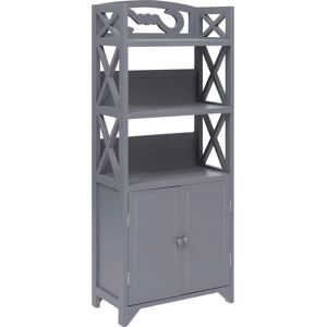 vidaXL Bathroom Cabinet Grey Paulownia Wood - Bathroom Storage Furniture vidaXL Bathroom Cabinet Grey Paulownia Wood - Bathroom Storage Furniture