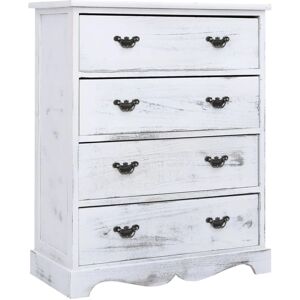 vidaXL White Wood Drawer Cabinet - Drawer Storage Furniture vidaXL White Wood Drawer Cabinet - Drawer Storage Furniture
