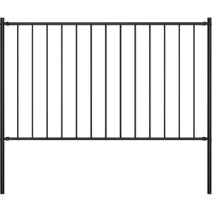 vidaXL Fence Panel with Posts Powder-coated Steel 1.7x0.75m Black Barrier - Fence Panel vidaXL Fence Panel with Posts Powder-coated Steel 1.7x0.75m Black Barrier - Fence Panel