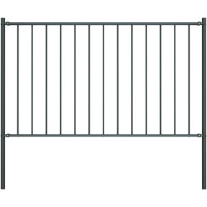 vidaXL Fence Panel with Posts Powder-coated Steel 1.7x1.25m Anthracite - Fence Panel vidaXL Fence Panel with Posts Powder-coated Steel 1.7x1.25m Anthracite - Fence Panel