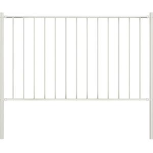 vidaXL Fence Panel with Posts Powder-coated Steel 1.7x1 m White vidaXL Fence Panel with Posts Powder-coated Steel 1.7x1 m White