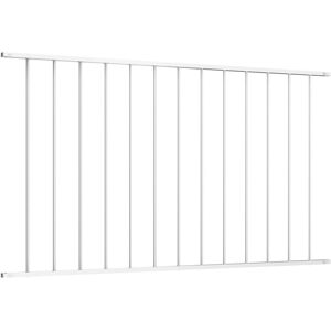 vidaXL White Steel Fence Panel - Garden Durable Barrier vidaXL White Steel Fence Panel - Garden Durable Barrier