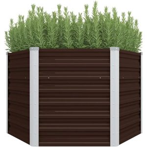 vidaXL Garden Brown Galvanized Steel Raised Bed - Garden Raised Bed vidaXL Garden Brown Galvanized Steel Raised Bed - Garden Raised Bed
