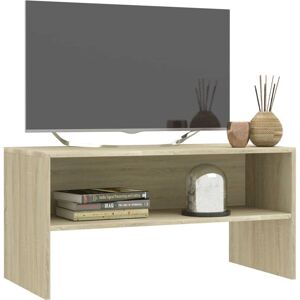 vidaXL Sonoma Oak Engineered Wood TV Cabinet - Modern, Open Storage vidaXL Sonoma Oak Engineered Wood TV Cabinet - Modern, Open Storage