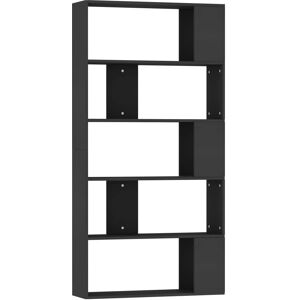 vidaXL 800100 Schwarzes Bücherregal - Raumteiler, 5 Fächer vidaXL 800100 Schwarzes Bücherregal - Raumteiler, 5 Fächer